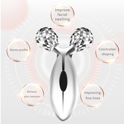 リフティング、引き締め、アンチエイジング用の小型ステンレス鋼 V 面ローラー器具